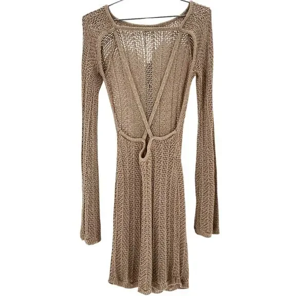 Song Of Style Chic Tan Caden Low Back Knit Mini Size S Dress - Picture 3 of 4